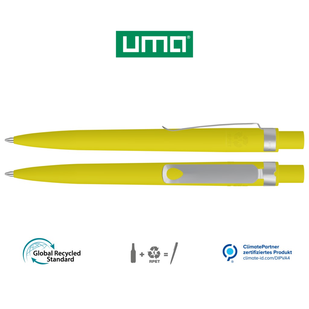 UMA Kugelschreiber RECYCLED PET PEN CORE GUM 0-2350 gelb