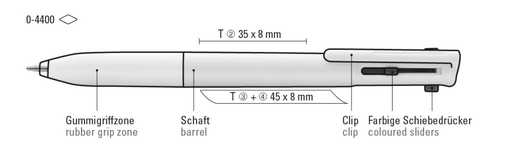UMA Vierfarb-Kugelschreiber 4TunePen 0-4400 Schwarz