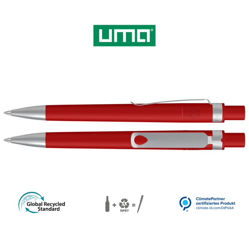 UMA Kugelschreiber RECYCLED PET PEN CORE F SI 0-2350 rot