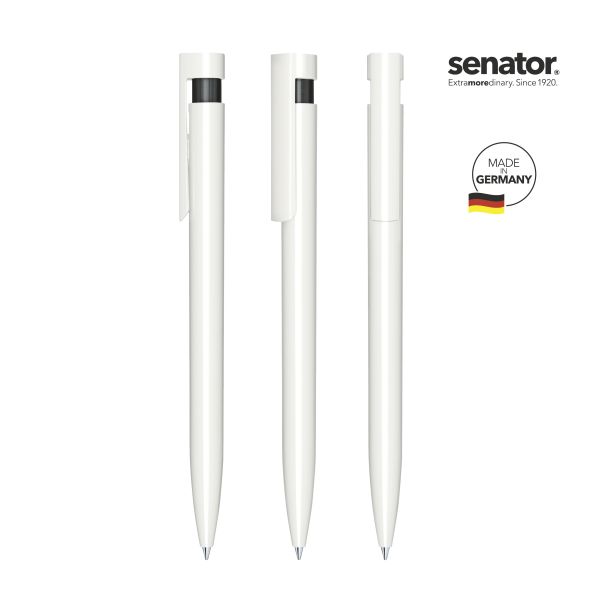SENATOR antibakterieller Kugelschreiber LIBERTY Polished Basic Antibac 3407 Weiß - Schwarz