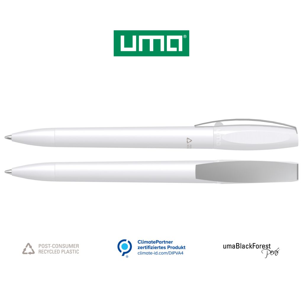 UMA Recycling Kugelschreiber CHILL C RECY 1-0043 Weiß - Silber Matt