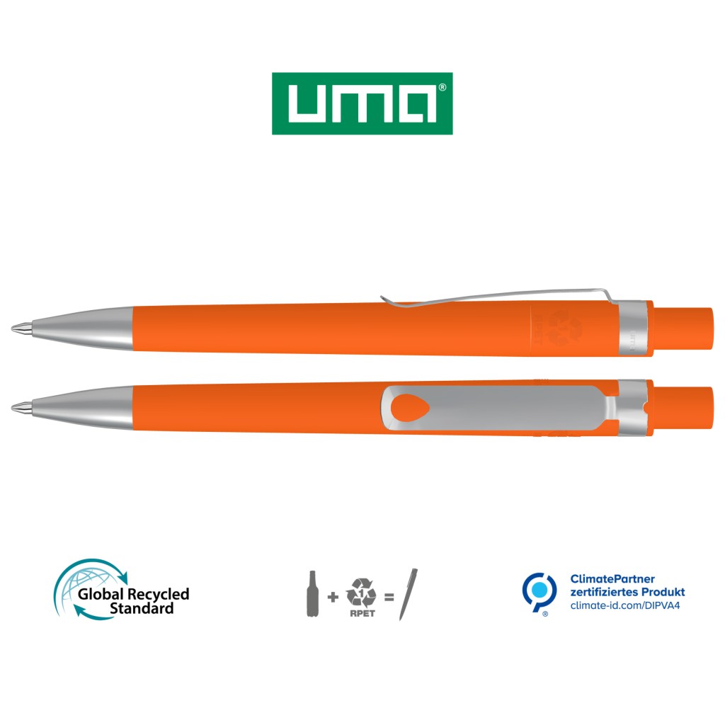UMA Kugelschreiber RECYCLED PET PEN CORE SI GUM 0-2350 orange