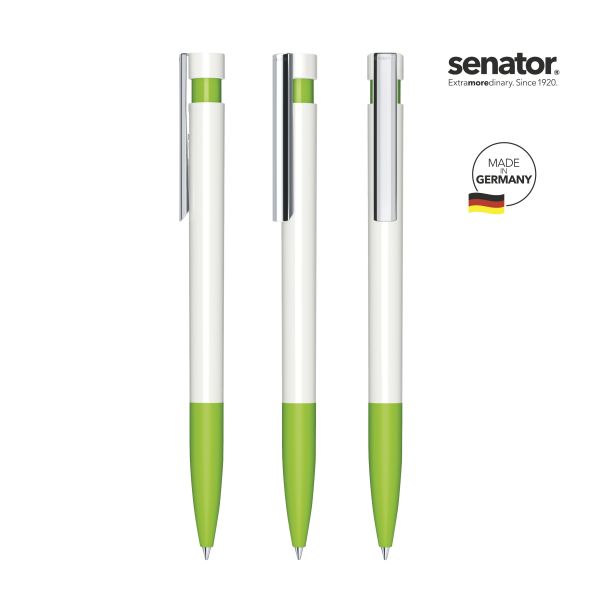 SENATOR Kugelschreiber LIBERTY Polished Basic SG MC 3213 Weiß - Pantone 376 Grün