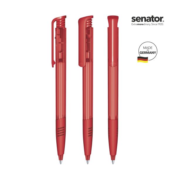 2234_Super_Hit_clear_SG_186_5_P_SENATOR_Kugelschreiber SENATOR Kugelschreiber SUPER HIT Clear SG 2234 Pantone 186 Rot