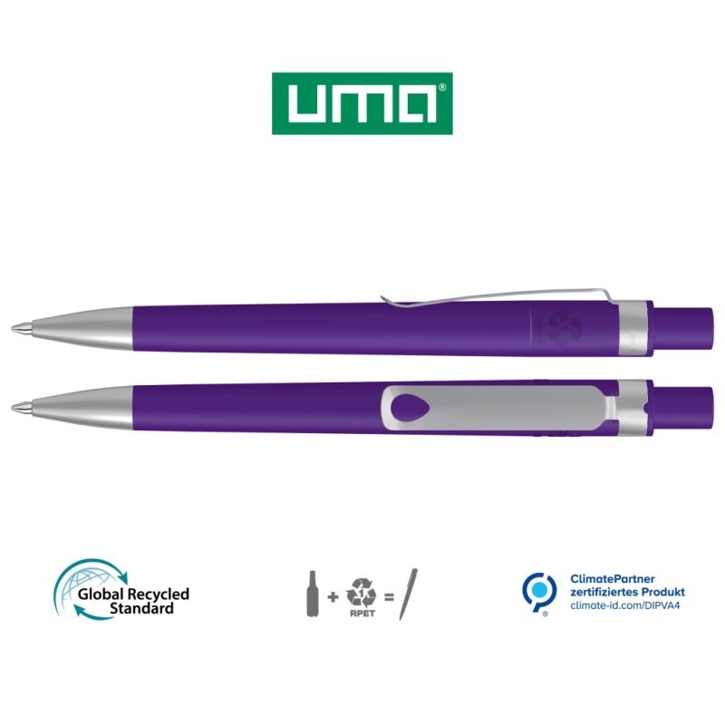 UMA Kugelschreiber RECYCLED PET PEN CORE F SI 0-2350 dunkelviolett