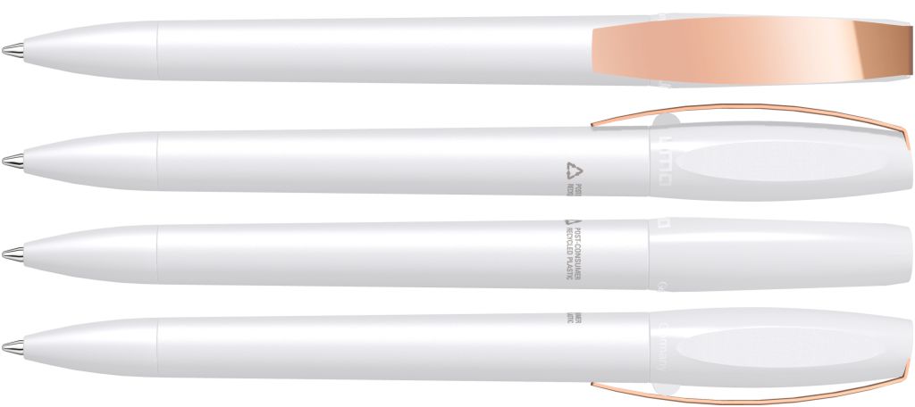 UMA Recycling Kugelschreiber CHILL C RECY 1-0043 Weiß - Rosegold Glanz