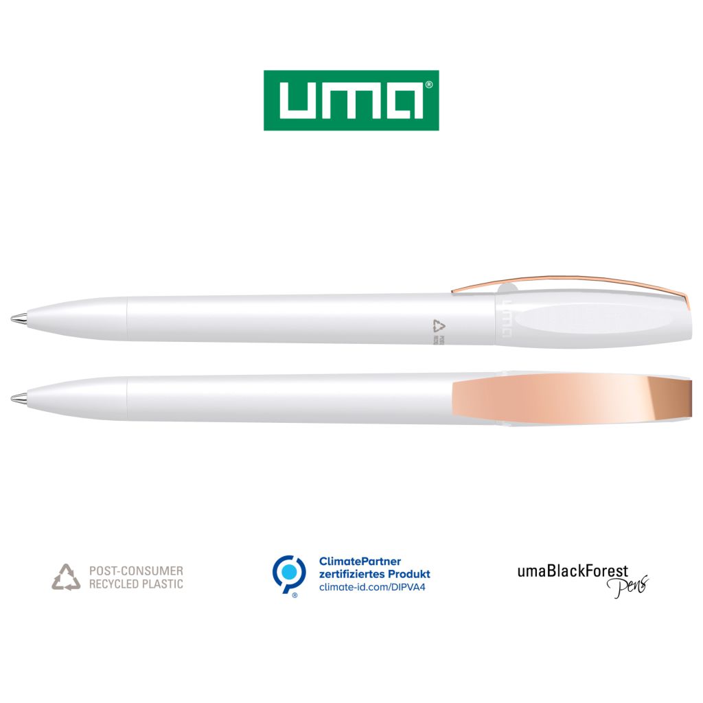 UMA Recycling Kugelschreiber CHILL C RECY 1-0043 Weiß - Rosegold Glanz