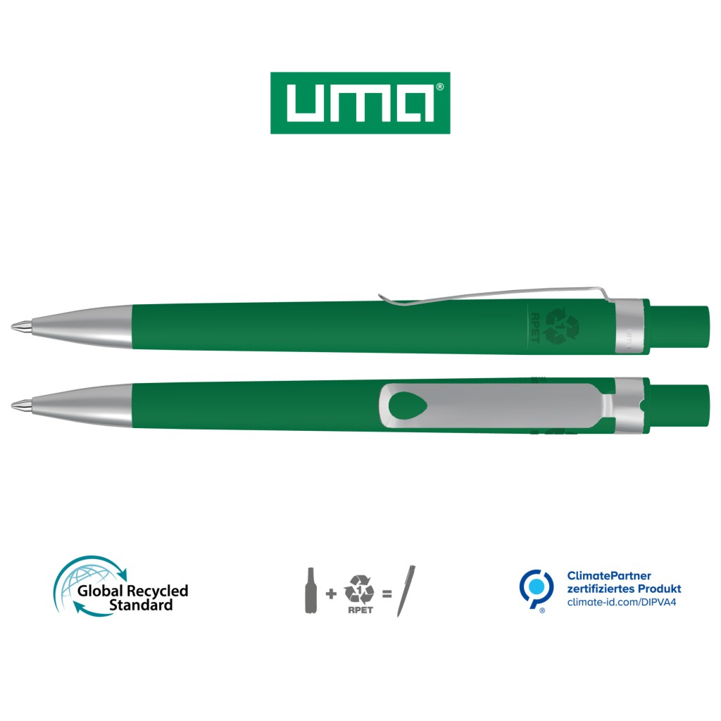UMA Kugelschreiber RECYCLED PET PEN CORE SI GUM 0-2350 dunkelgrün