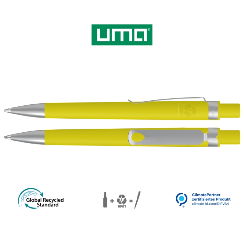 UMA Kugelschreiber RECYCLED PET PEN CORE F SI 0-2350 gelb