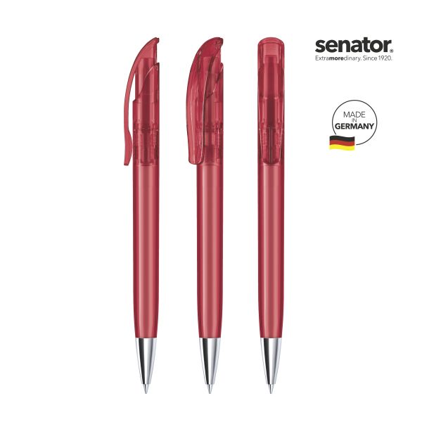 2925_Challenger_clear_MT_201_5_P_SENATOR_Kugelschreiber SENATOR Kugelschreiber CHALLENGER Clear MT 2925 Pantone 201 Rot