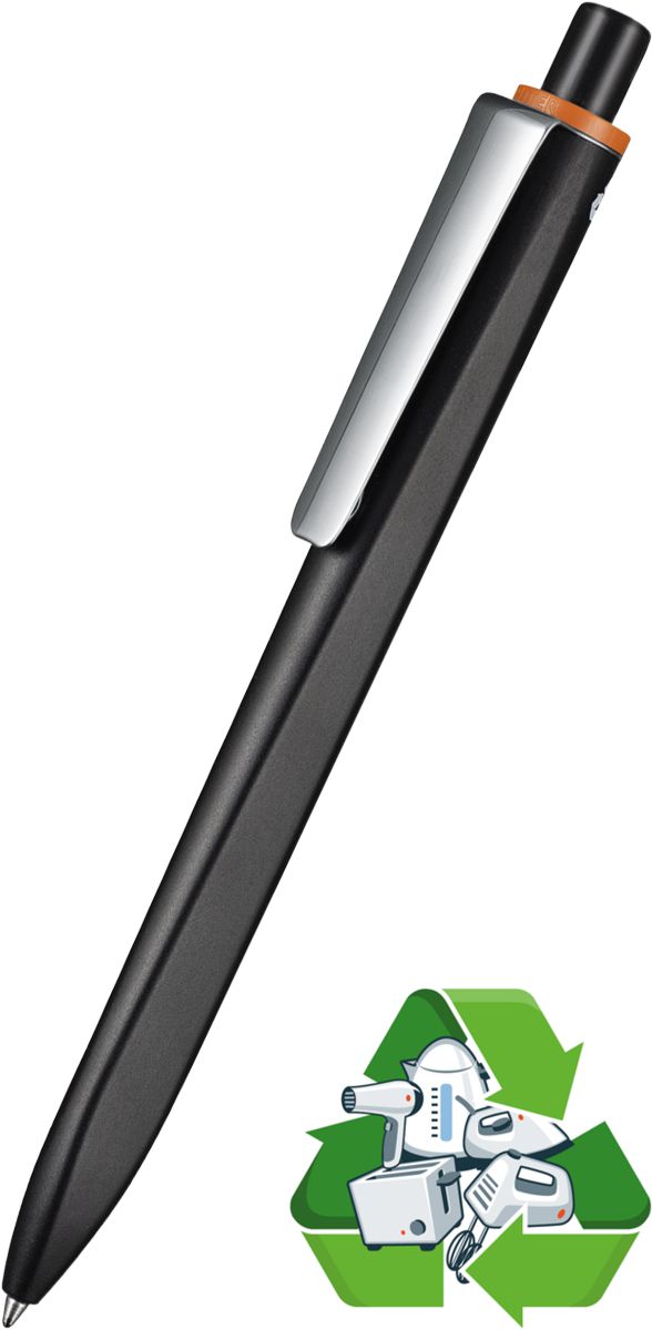 99801_ridge-recycled-m_ritter-pen_recycling-kugelschreiber_1525_0549_orange-recycled Ritter-Pen Kugelschreiber RIDGE RECYCLED M 99801 schwarz-orange recycled