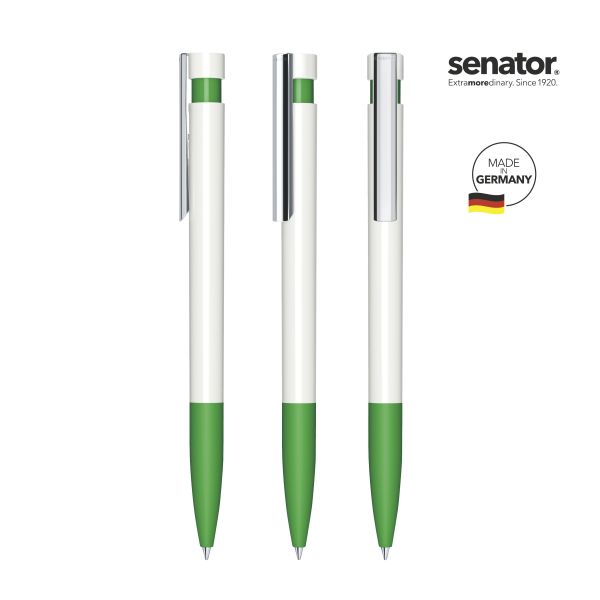 SENATOR Kugelschreiber LIBERTY Polished Basic SG MC 3213 Weiß - Pantone 347 Grün