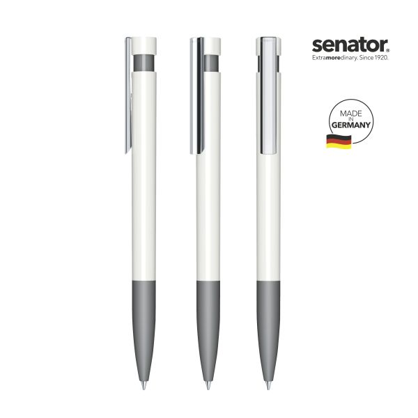 SENATOR Kugelschreiber LIBERTY Polished Basic SG MC 3213 Weiß - Cool Gray 9